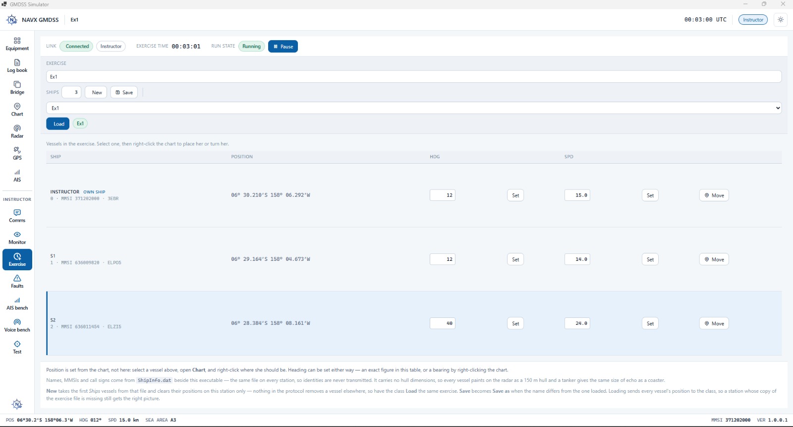 Instructor exercise control panel for a networked classroom